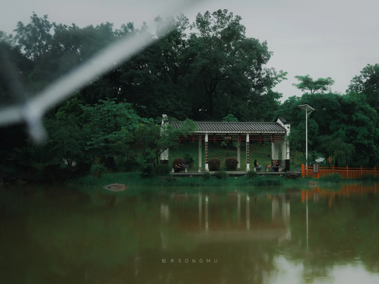 雨中湖畔